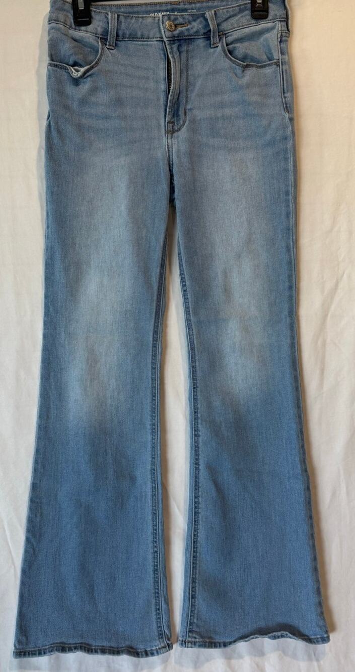 Women's Old Navy High-Waisted Wow Flare Jeans 4 light wash denim blue casual